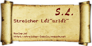 Streicher László névjegykártya